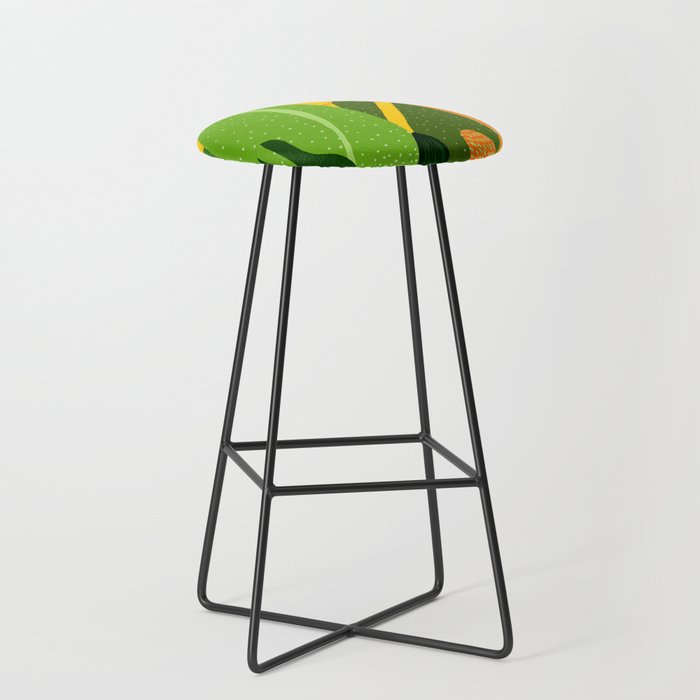 Rainforest Plants Abstract Stool Gallery Image 1