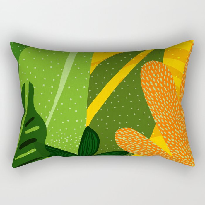 Rainforest Plants Abstract Rectangular Pillow Gallery Image 1