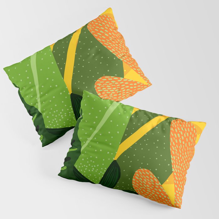 Rainforest Plants Abstract Pillow Sham Gallery Image 1