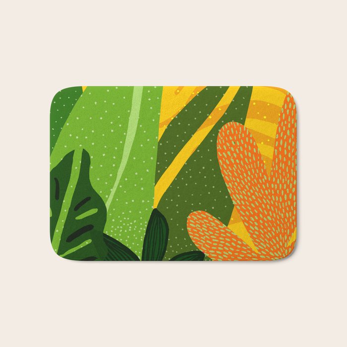 Rainforest Plants Abstract Bath Mat Gallery Image 1
