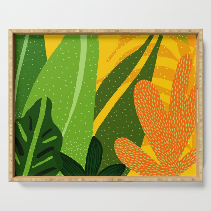 Rainforest Plants Abstract Serving Tray Gallery Image 1