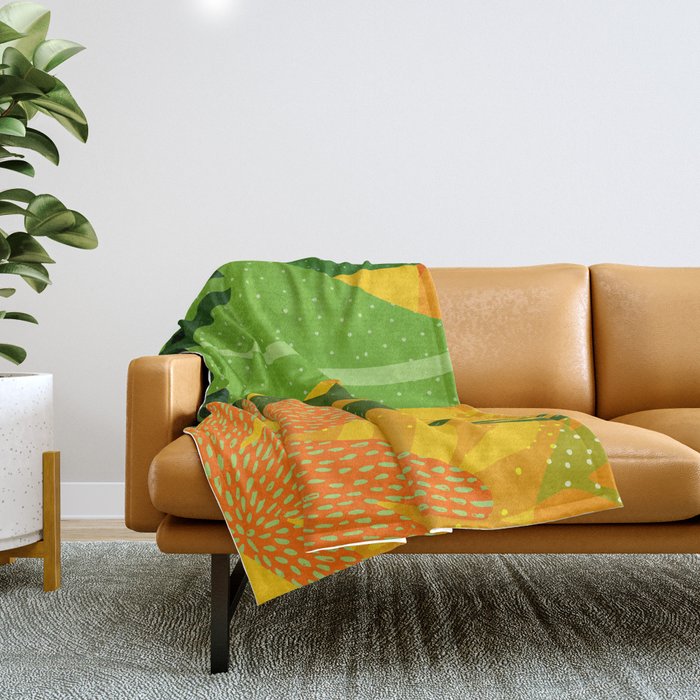 Rainforest Plants Abstract Throw Blanket Gallery Image 1