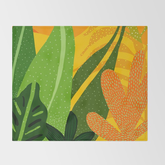 Rainforest Plants Abstract Throw Blanket Gallery Image 2