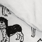 Black and White Dog Drawings | Cute Dog Breeds Pattern Comforter Gallery Image 4