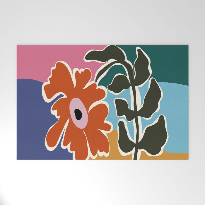 Retro minimal flower I Welcome Mat Gallery Image 1