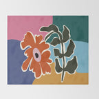 Retro minimal flower I Throw Blanket Gallery Image 2