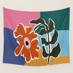 Retro minimal flower I Wall Tapestry Gallery Image 4