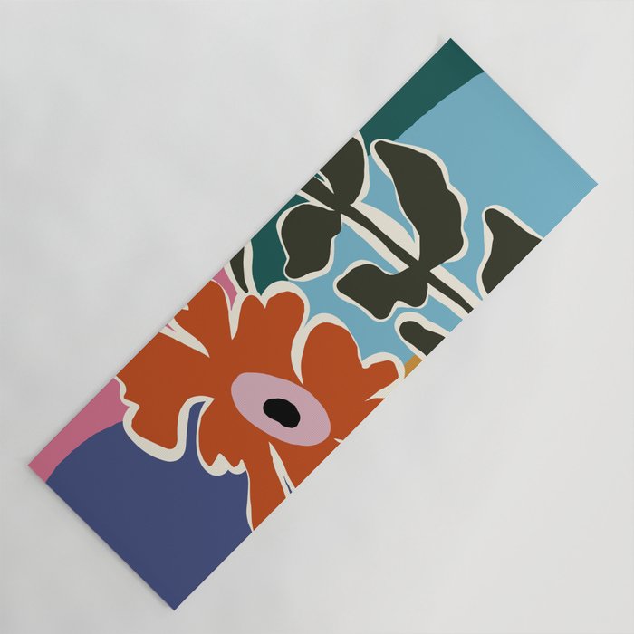 Retro minimal flower I Yoga Mat Gallery Image 1