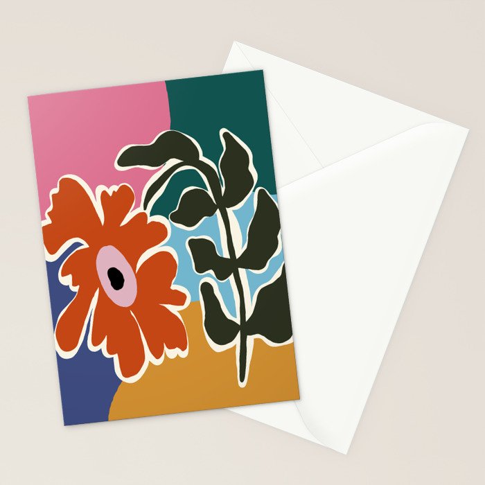 Retro minimal flower I Stationery Card Gallery Image 2