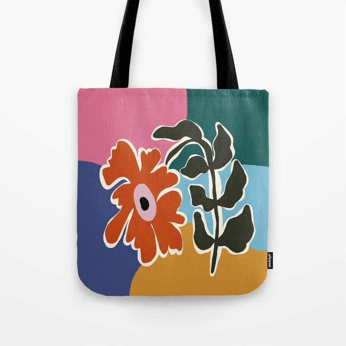 Retro minimal flower I Tote Bag Gallery Image 1