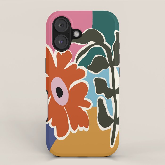 Retro minimal flower I iPhone Case Gallery Image 1