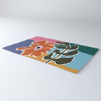 Retro minimal flower I Rug Gallery Image 3