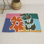 Retro minimal flower I Rug Gallery Image 1