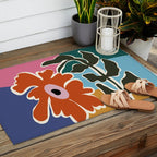 Retro minimal flower I Outdoor Rug Gallery Image 2