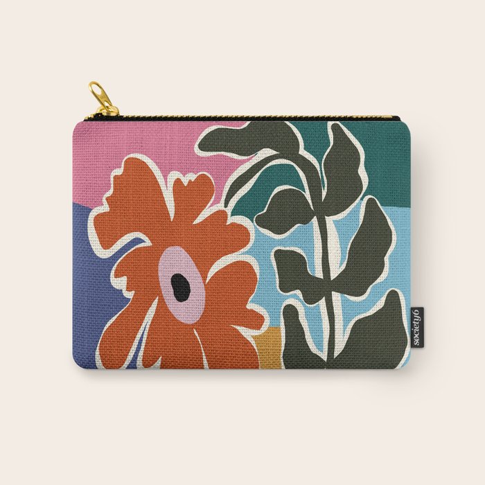 Retro minimal flower I Carry All Pouch Gallery Image 1