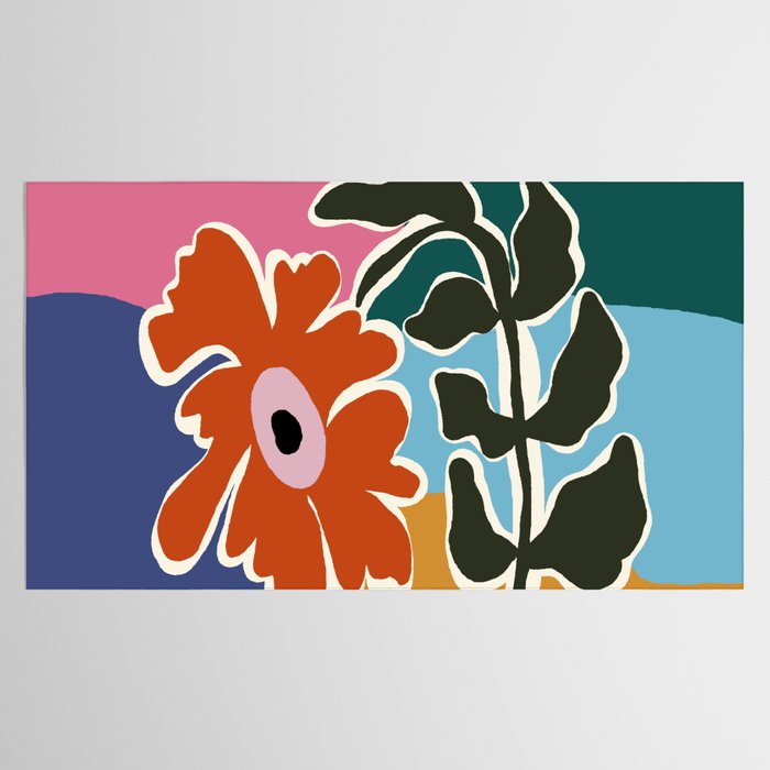 Retro minimal flower I Tablecloth Gallery Image 2
