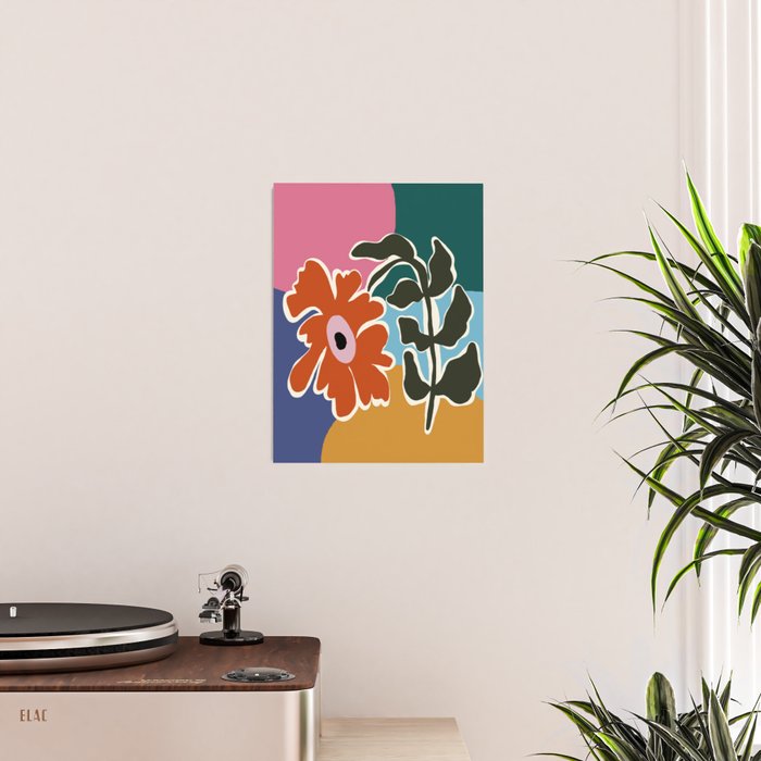 Retro minimal flower I Poster Gallery Image 2