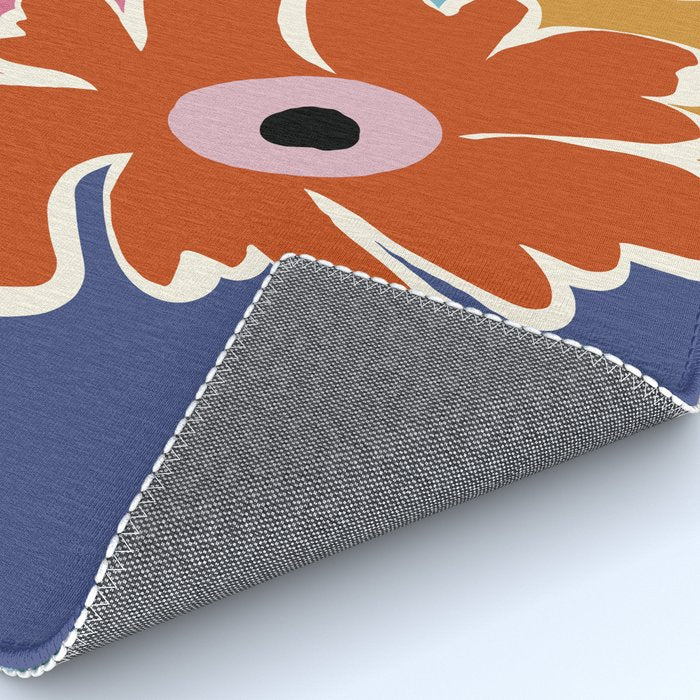 Retro minimal flower I Rug Gallery Image 4