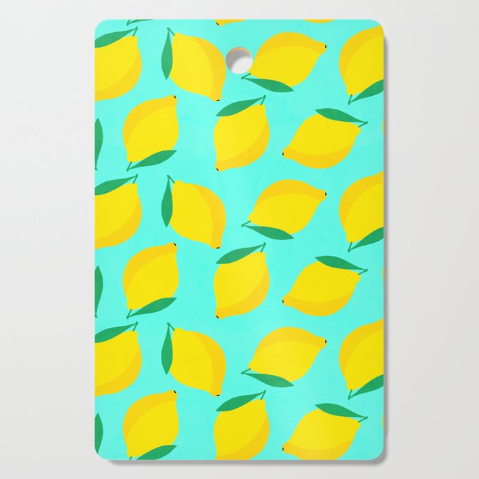 Bold and Vibrant Minimal Lemon Pattern Cutting Board Gallery Image 1