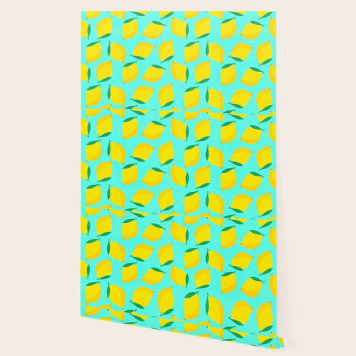 Bold and Vibrant Minimal Lemon Pattern Wallpaper Gallery Image 2