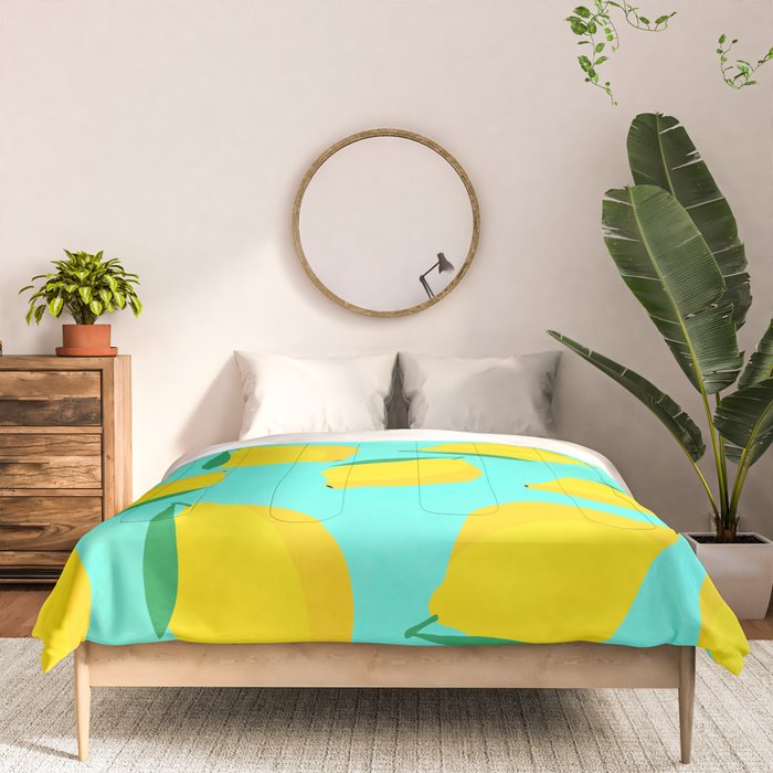 Bold and Vibrant Minimal Lemon Pattern Comforter Gallery Image 3