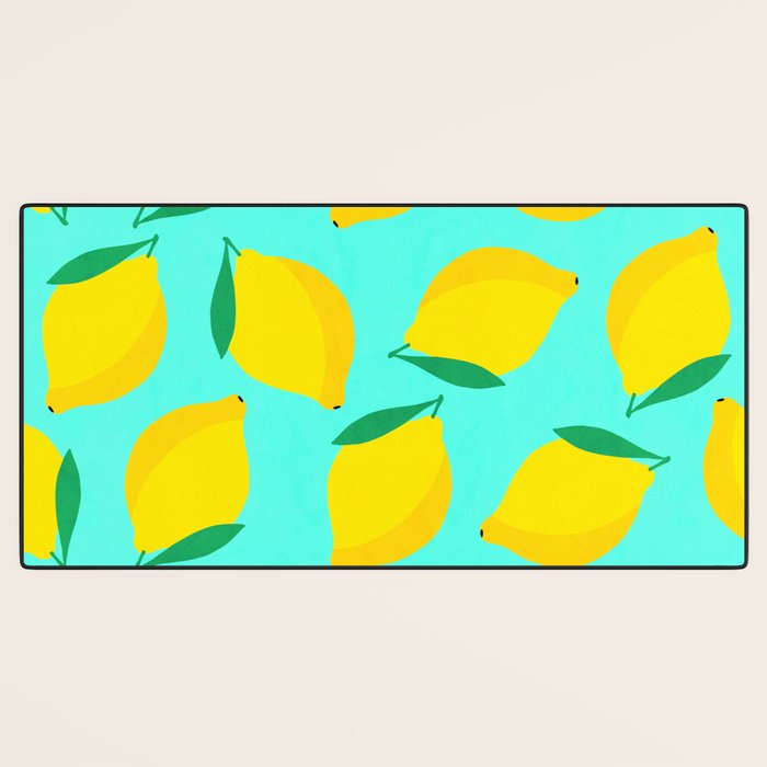 Bold and Vibrant Minimal Lemon Pattern Desk Mat Gallery Image 3