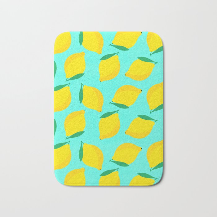 Bold and Vibrant Minimal Lemon Pattern Bath Mat Gallery Image 1
