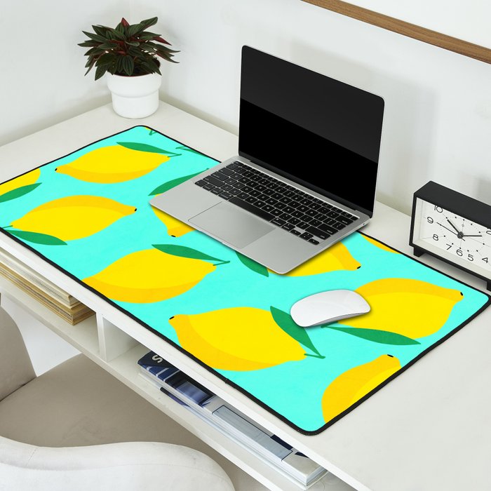 Bold and Vibrant Minimal Lemon Pattern Desk Mat Gallery Image 2