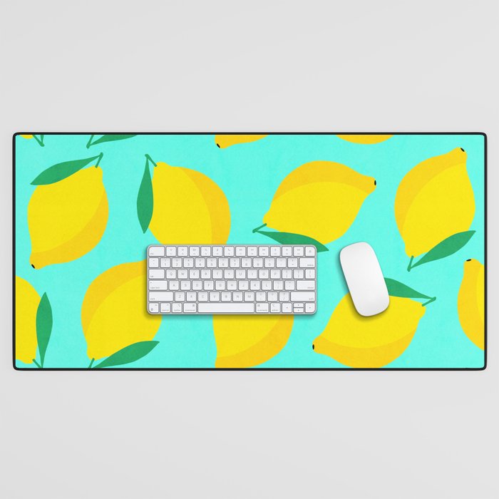 Bold and Vibrant Minimal Lemon Pattern Desk Mat Gallery Image 1