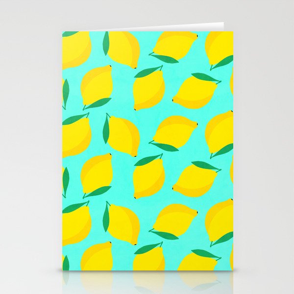 Bold and Vibrant Minimal Lemon Pattern Stationery Card Gallery Image 2