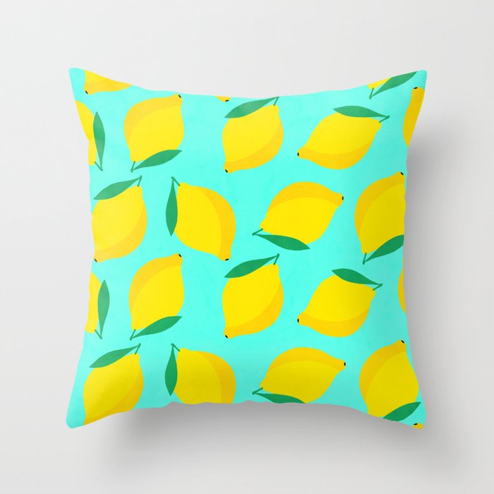 Bold and Vibrant Minimal Lemon Pattern Throw Pillow Gallery Image 6