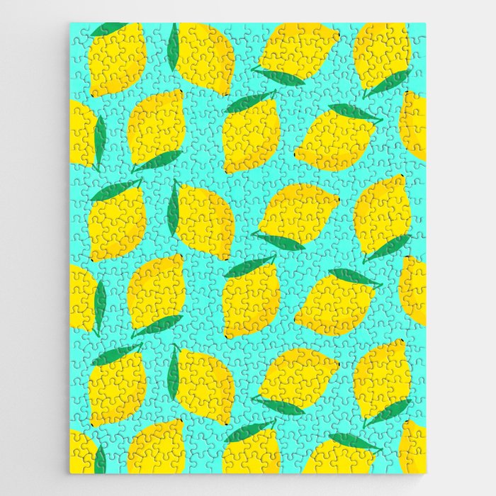 Bold and Vibrant Minimal Lemon Pattern Jigsaw Puzzle Gallery Image 1