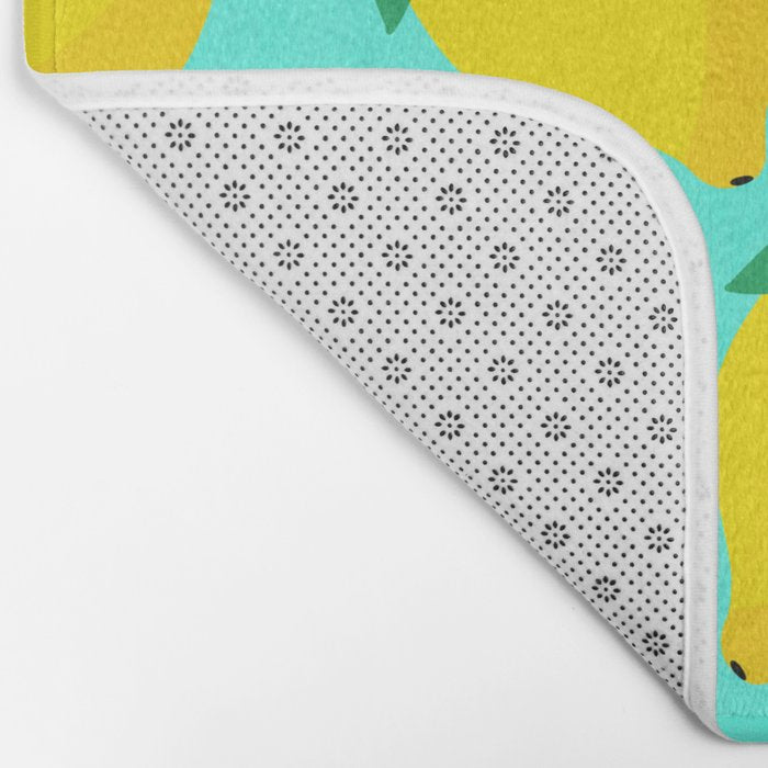 Bold and Vibrant Minimal Lemon Pattern Bath Mat Gallery Image 2