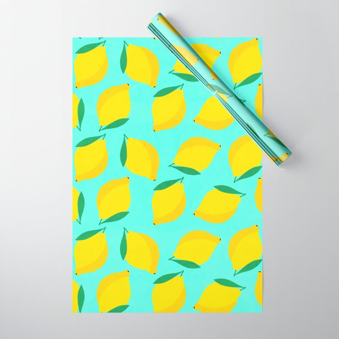 Bold and Vibrant Minimal Lemon Pattern Wrapping Paper Gallery Image 1