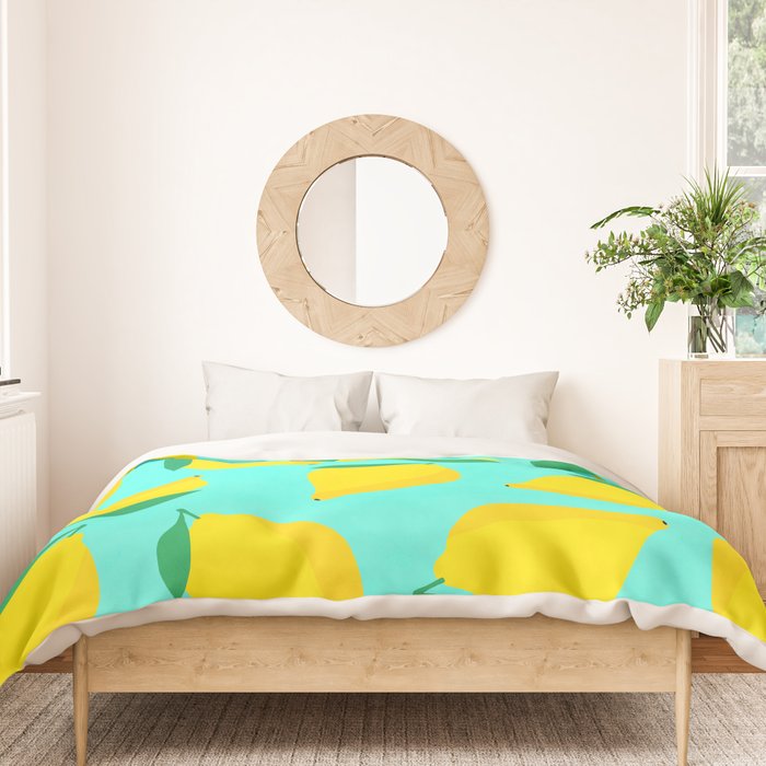 Bold and Vibrant Minimal Lemon Pattern Duvet Cover Gallery Image 3