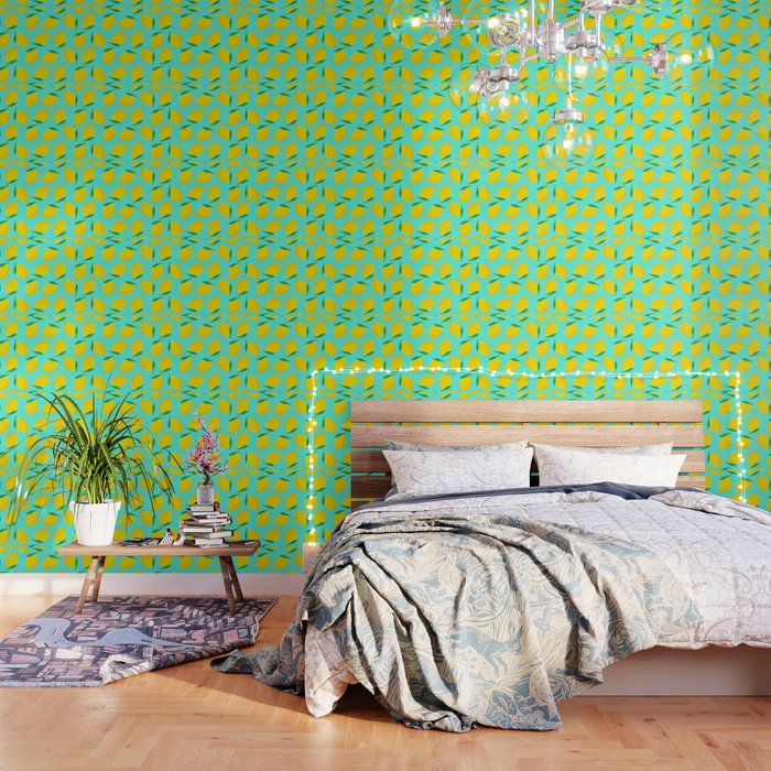 Bold and Vibrant Minimal Lemon Pattern Wallpaper Gallery Image 1
