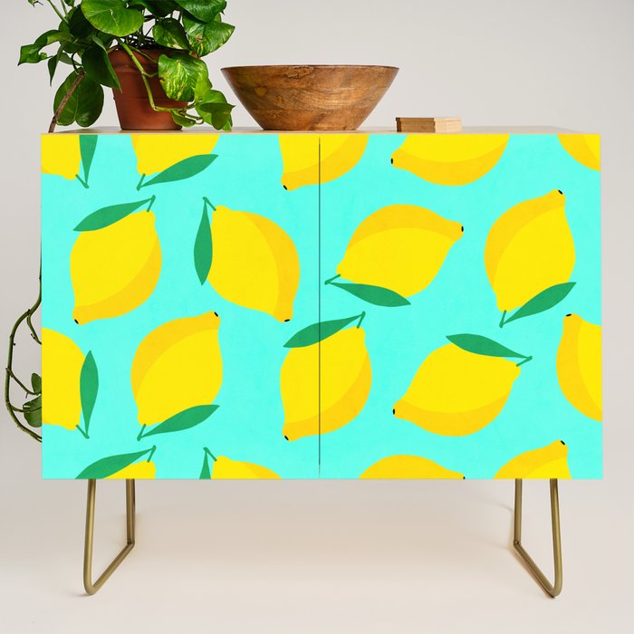 Bold and Vibrant Minimal Lemon Pattern Credenza Gallery Image 1