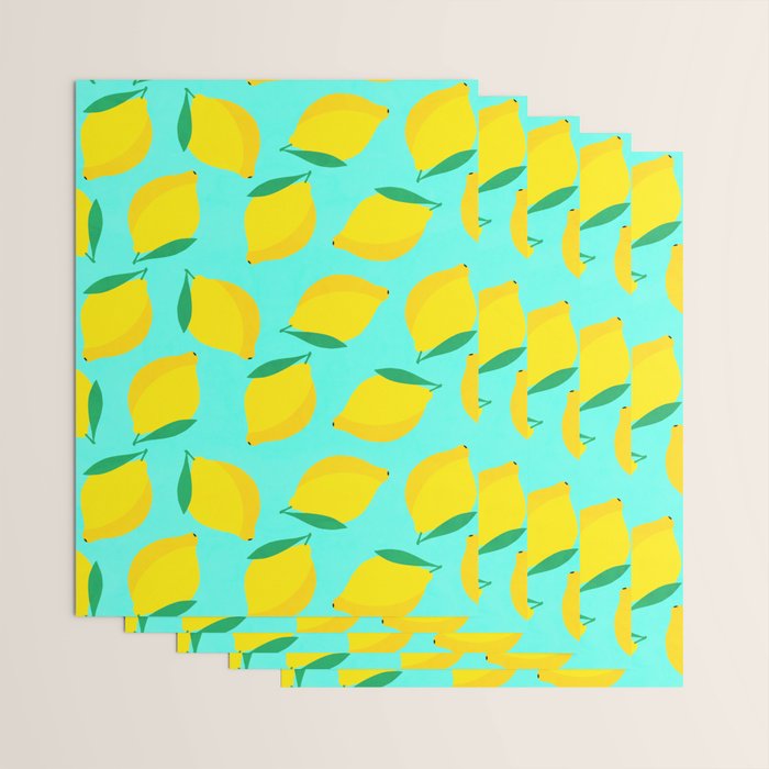 Bold and Vibrant Minimal Lemon Pattern Wrapping Paper Gallery Image 3