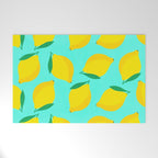 Bold and Vibrant Minimal Lemon Pattern Welcome Mat Gallery Image 1