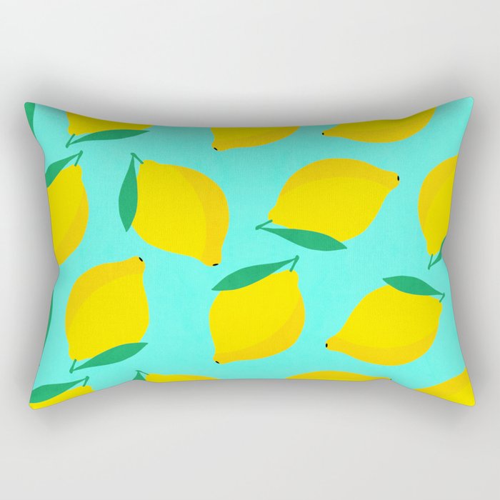 Bold and Vibrant Minimal Lemon Pattern Rectangular Pillow Gallery Image 2