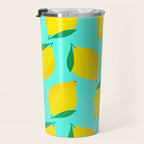 Bold and Vibrant Minimal Lemon Pattern Travel Mug Gallery Image 3