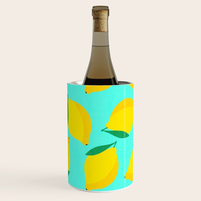 Bold and Vibrant Minimal Lemon Pattern Wine Chiller Gallery Image 1