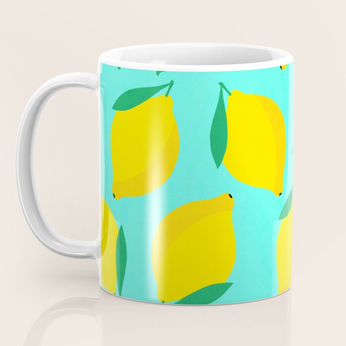 Bold and Vibrant Minimal Lemon Pattern Coffee Mug Gallery Image 3