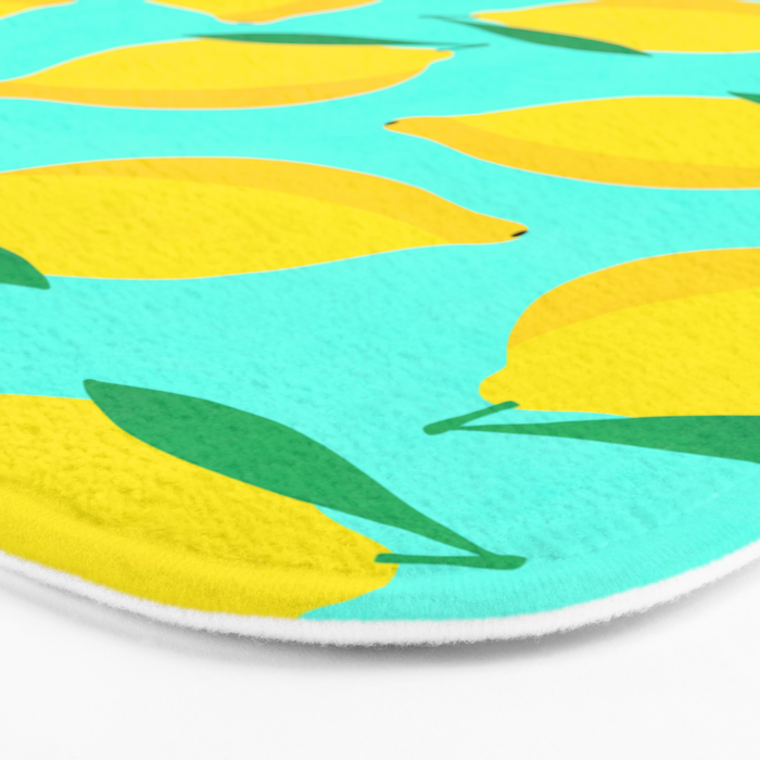 Bold and Vibrant Minimal Lemon Pattern Bath Mat Gallery Image 3