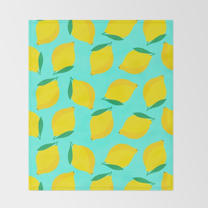 Bold and Vibrant Minimal Lemon Pattern Throw Blanket Gallery Image 2