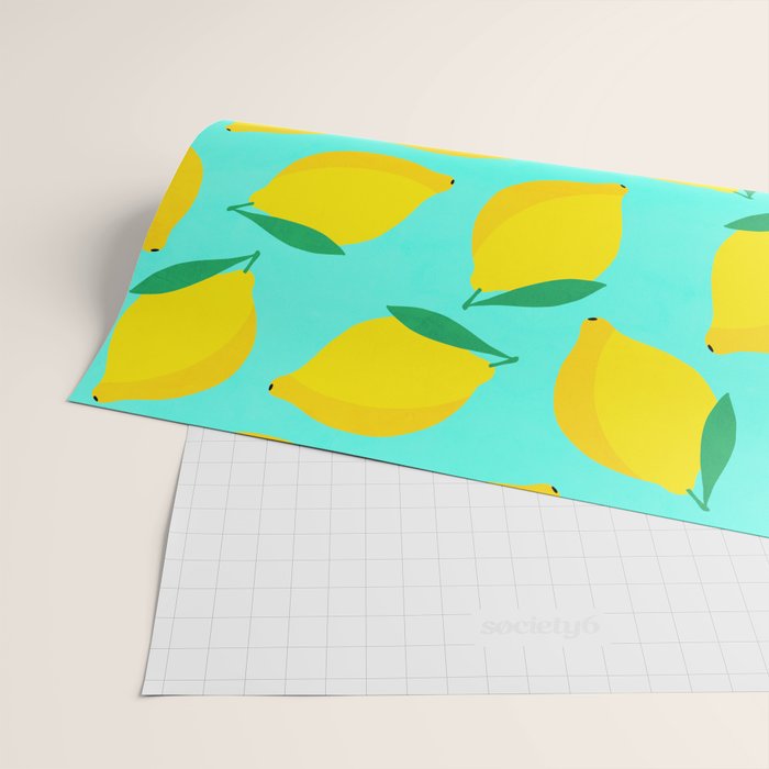 Bold and Vibrant Minimal Lemon Pattern Wrapping Paper Gallery Image 2