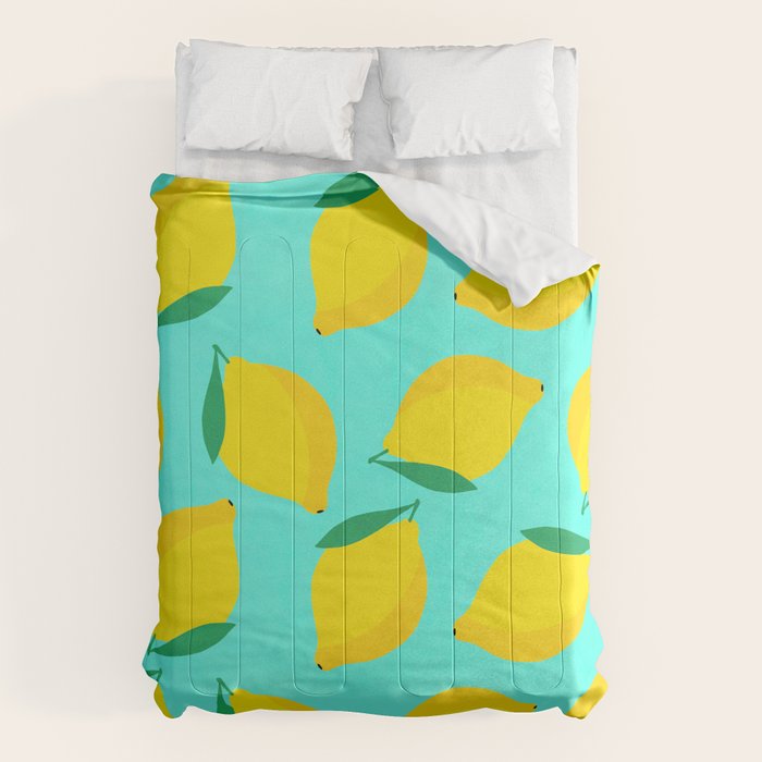 Bold and Vibrant Minimal Lemon Pattern Comforter Gallery Image 1