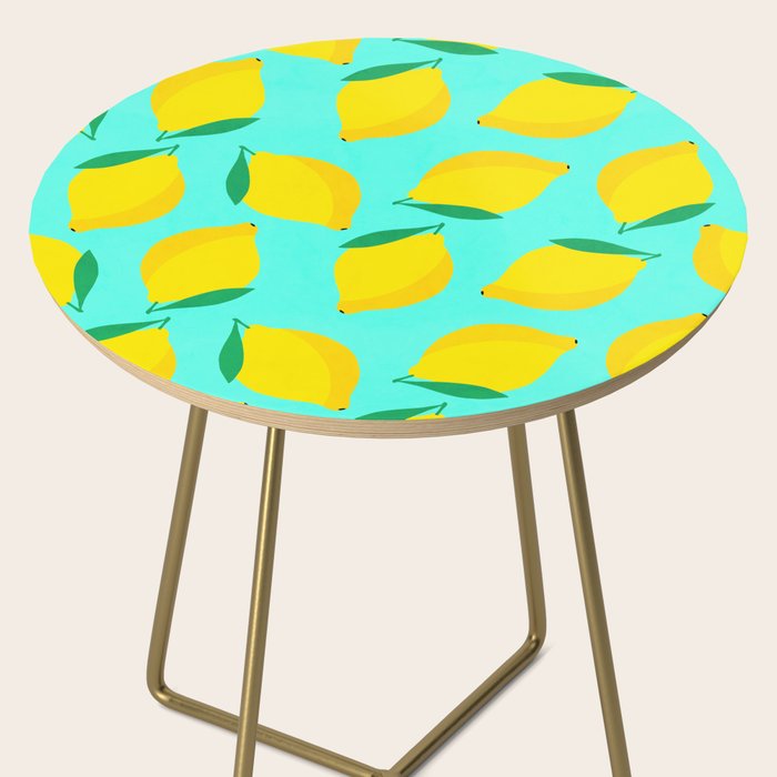 Bold and Vibrant Minimal Lemon Pattern Side Table Gallery Image 2