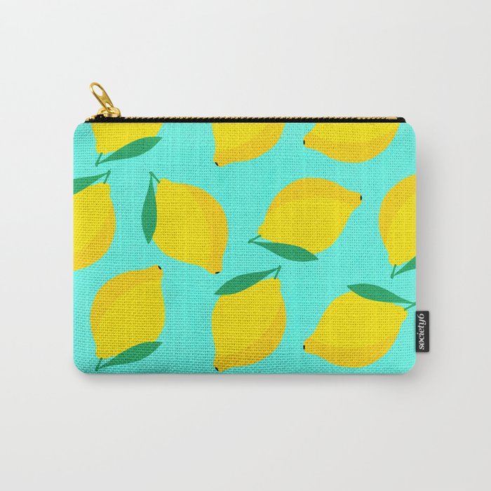 Bold and Vibrant Minimal Lemon Pattern Carry All Pouch Gallery Image 1