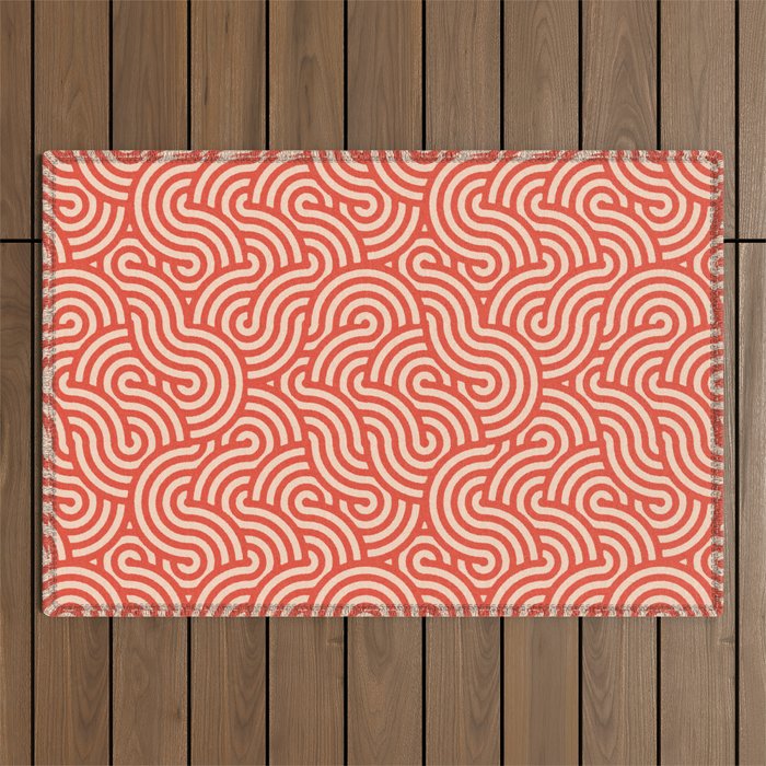 SWIRL Cayenne and Almond Outdoor Rug Gallery Image 1